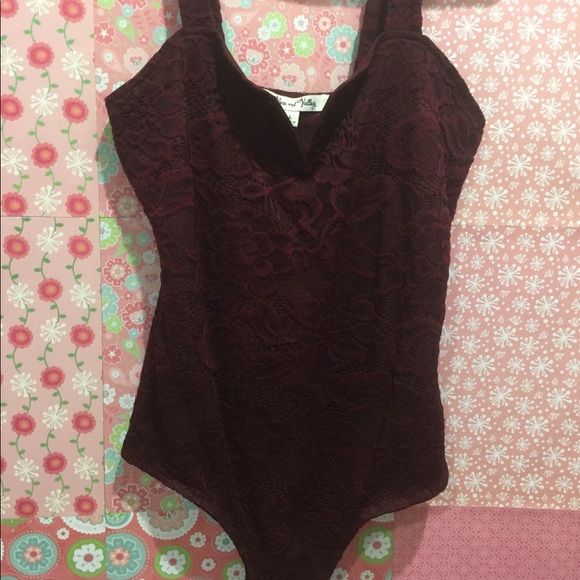 Vine and Valley burgundy thong bodysuit - Picture 1 of 5